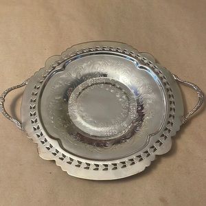 Vintage Silver Plated Small Serving Tray.